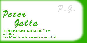 peter galla business card